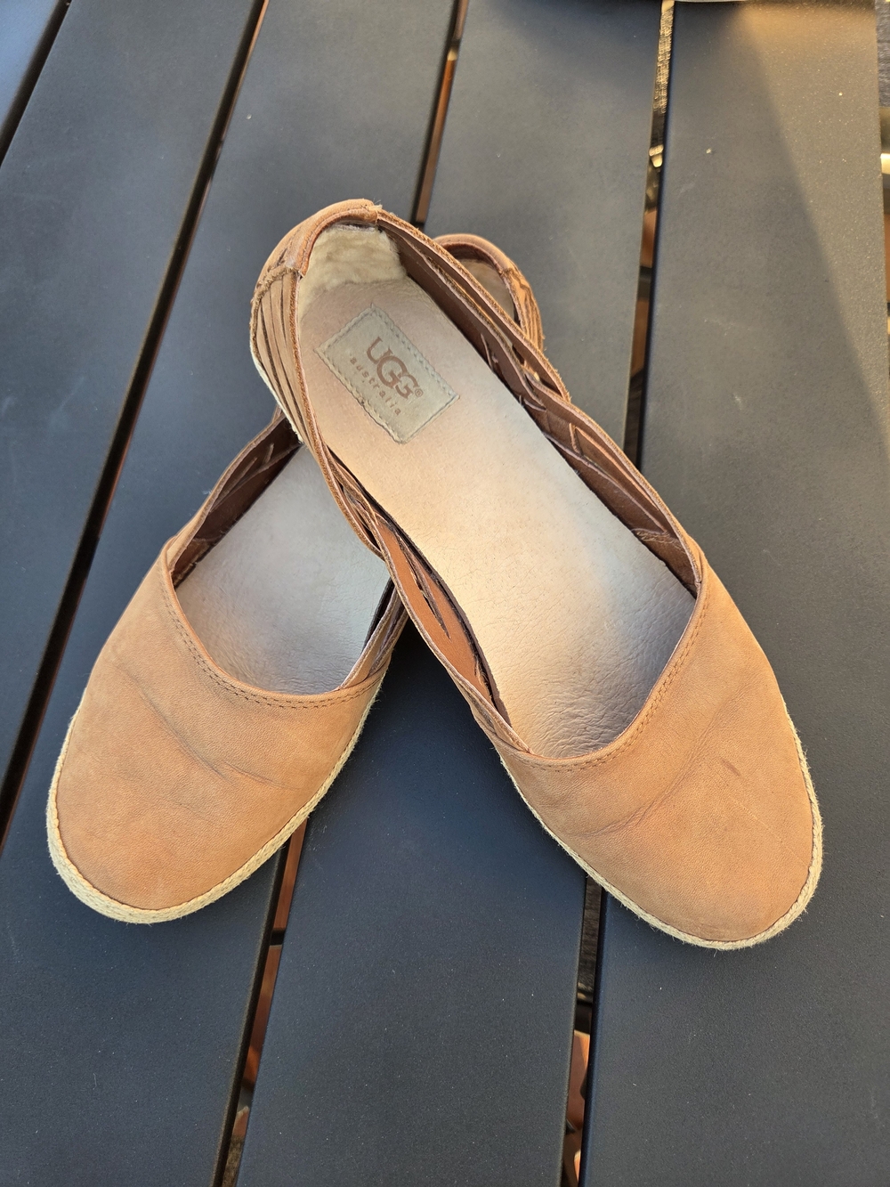 UGG Women’s Tan Suede Slip-On Flats